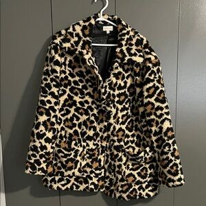 Britton Leopard Print Faux Fur Coat